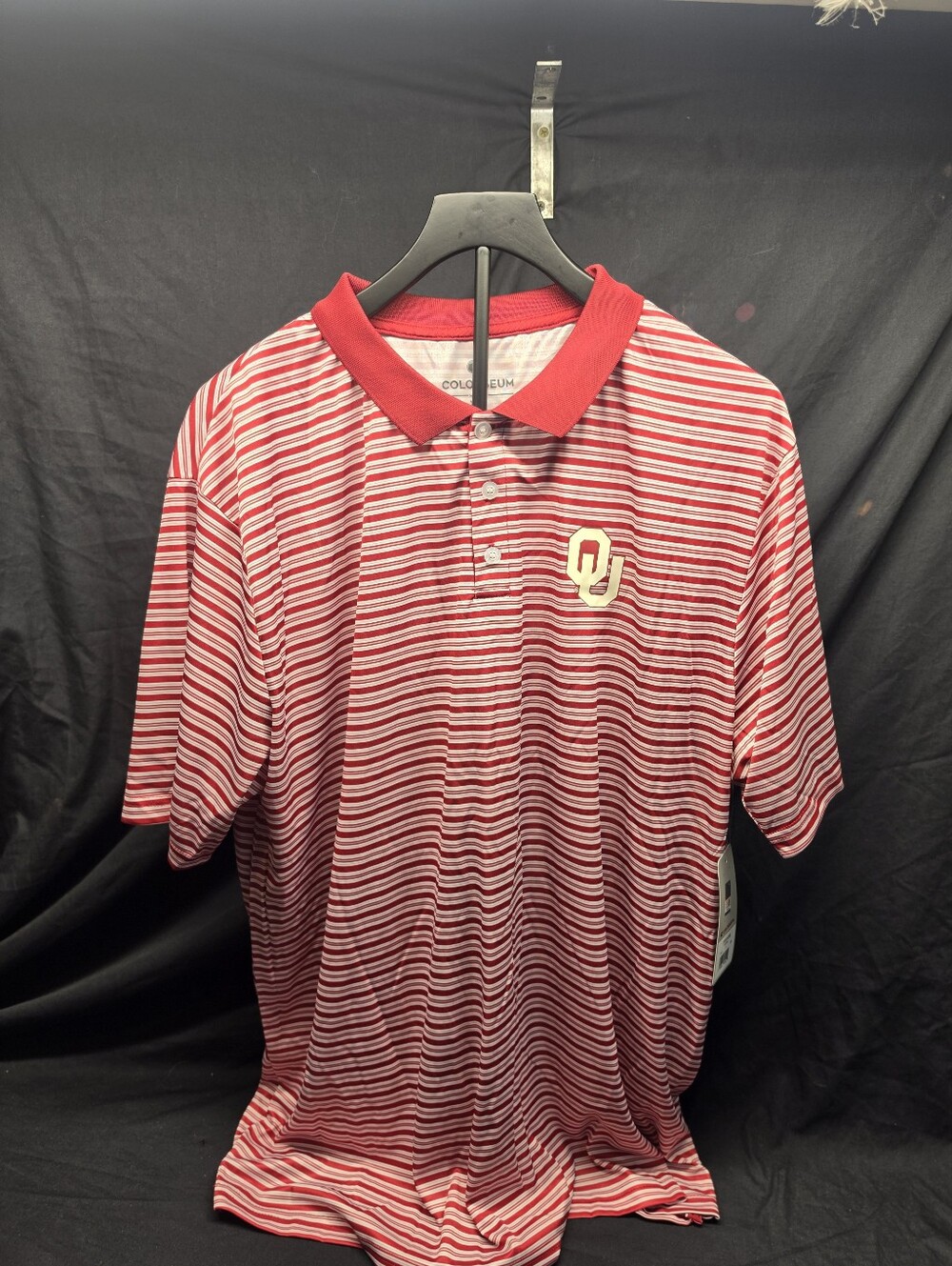 NWT Colosseum Oklahoma Sooners Polo Men's XXL 2XL Red Striped OU NCAA